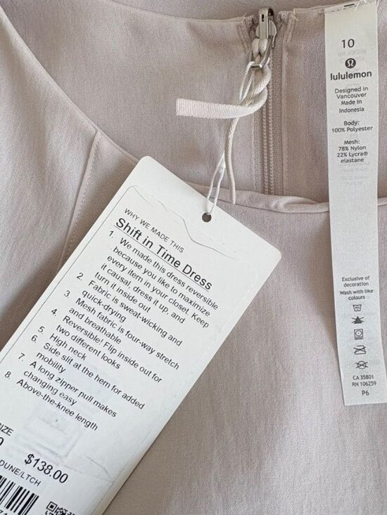 NWT Lululemon Shift in Time Dress 10 Dune Beige NEW Casual Athleisure Travel - Picture 6 of 10